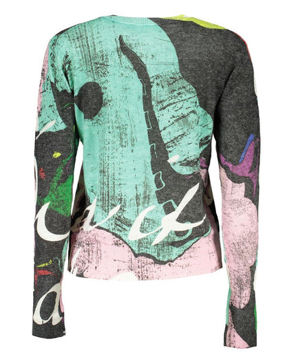 Desigual Elegant Contrast Crew Neck Sweater