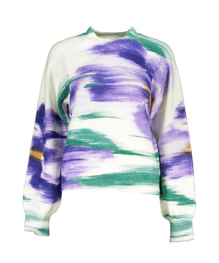 Desigual Elegant Crew Neck Sweater with Contrast Detailing