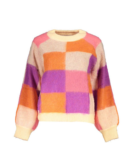 Desigual Chic Pink Contrast Crew Neck Sweater