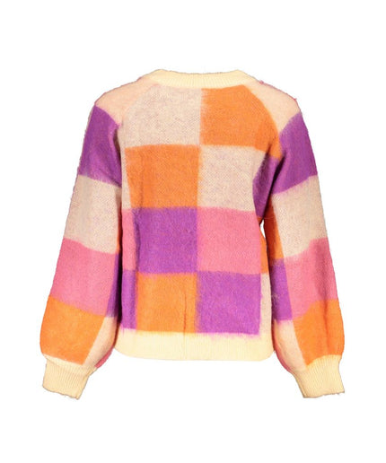 Desigual Chic Pink Contrast Crew Neck Sweater