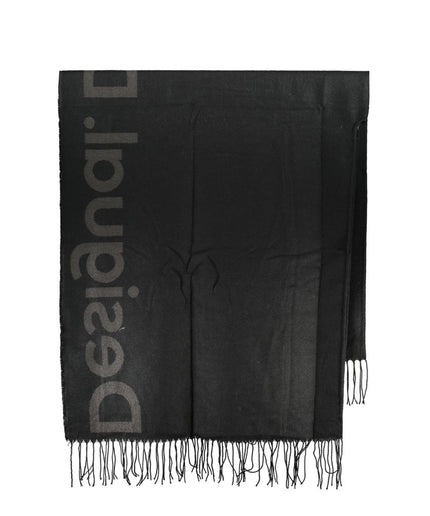 Desigual Chic Contrast Detail Poncho in Timeless Black