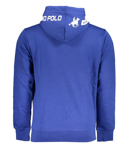 U.S. Grand Polo Chic Blue Hooded Fleece Sweatshirt with Logo Detail