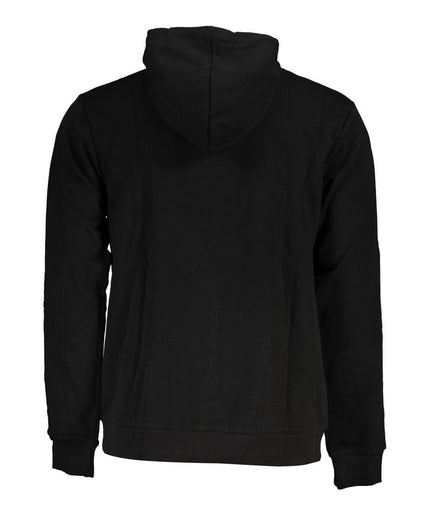 Fila Sleek Black Hooded Sweatshirt with Embroidery