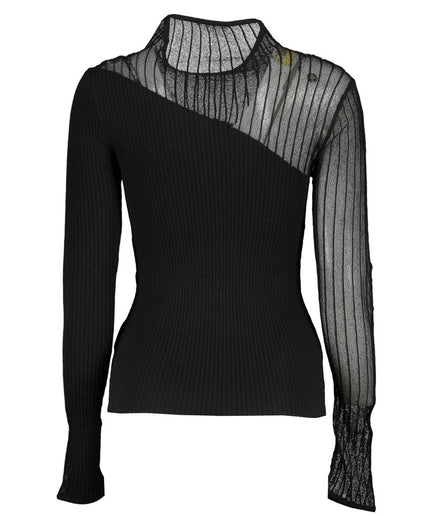 Patrizia Pepe Elegant Crew Neck Sweater with Contrast Details