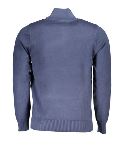 U.S. Grand Polo Elegant Blue Half-Zip Sweater