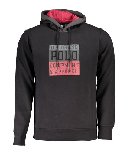 U.S. Grand Polo Sleek Hooded Fleece Sweatshirt with Contrast Details