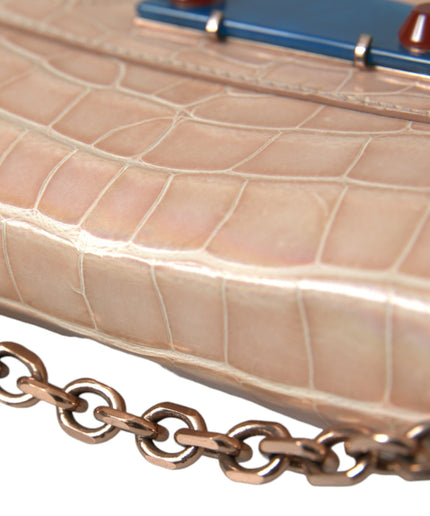 Balenciaga Elegant Mini Chain Beige Clutch for Evening Elegance