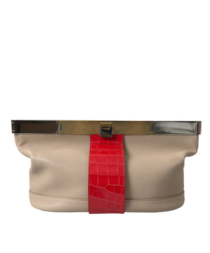 Balenciaga Two Tone Exotic Leather Clutch