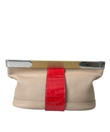 Balenciaga Two Tone Exotic Leather Clutch