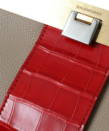 Balenciaga Two Tone Exotic Leather Clutch