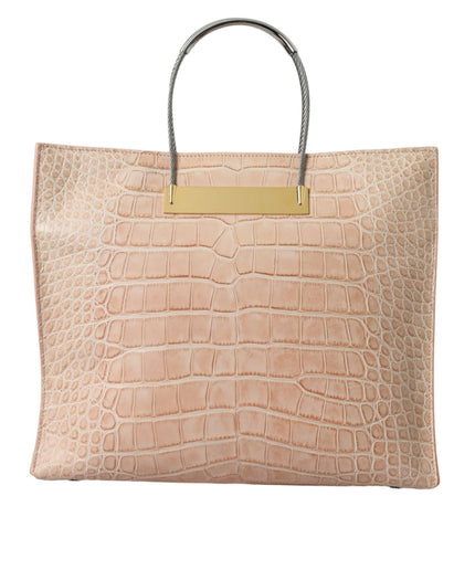 Balenciaga Alligator Leather Chic Pink Tote Bag