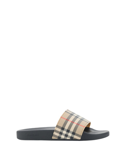 Burberry Brown Rubber Slides Sandals