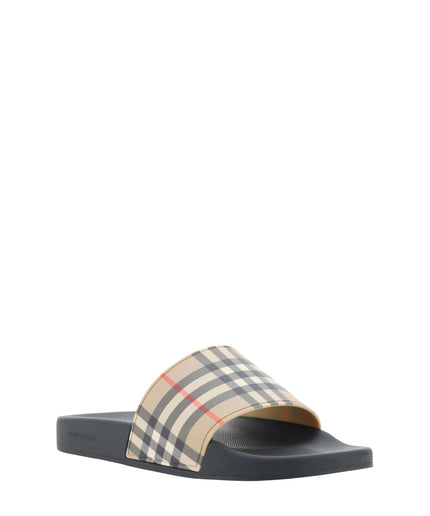 Burberry Brown Rubber Slides Sandals