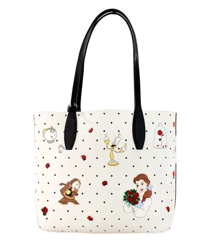 Kate Spade Disney Beauty And The Beast Small Leather Reversible Tote Handbag