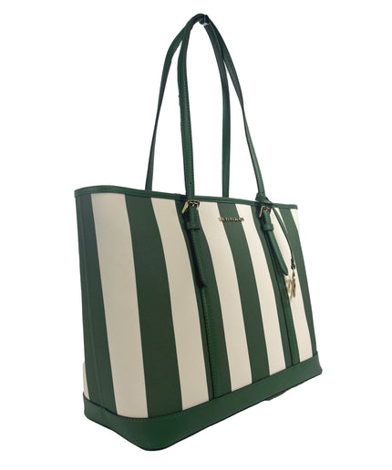 Michael Kors Jet Set Travel Large TZ Shoulder PVC Tote Bag Purse Fern Green