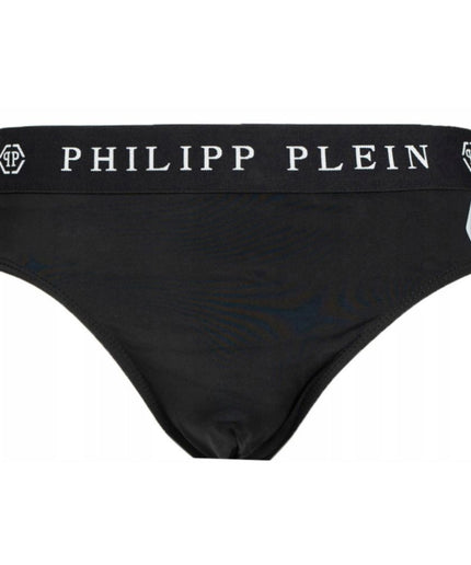 Philipp Plein Black Polyamide Men Swimwear