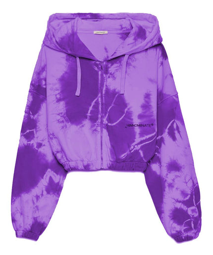 Hinnominate Elegant Purple Hooded Sweatshirt with Logo Print