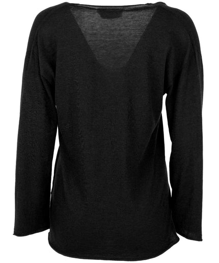 Alpha Studio Black Cotton Sweater