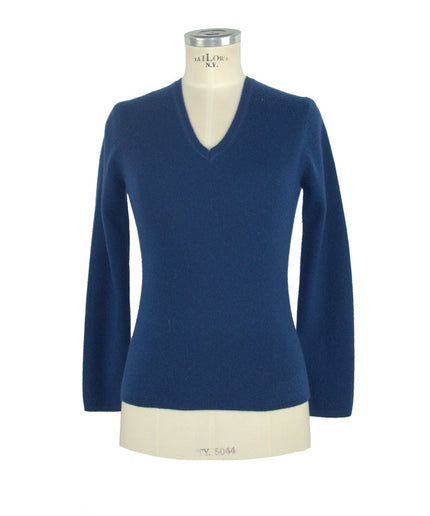 Emilio Romanelli Blue Cashmere Women Sweater