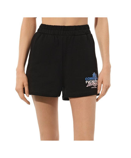 Comme Des Fuckdown Chic Black Cotton Shorts with Side Pockets