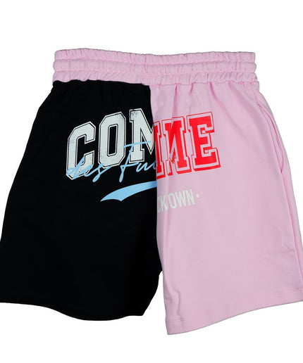 Comme Des Fuckdown Chic Two-Tone Graphic Shorts