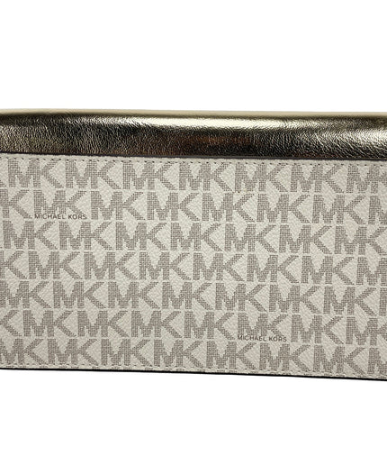 Michael Kors Jet Set Travel Pale Gold Small Flap Clutch Crossbody Bag