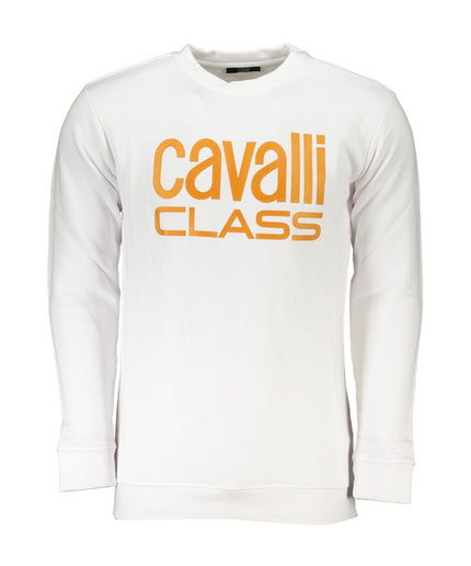 Cavalli Class White Cotton Sweater