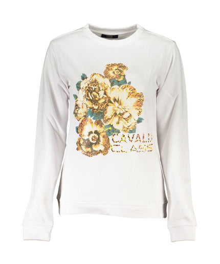 Cavalli Class White Cotton Sweater