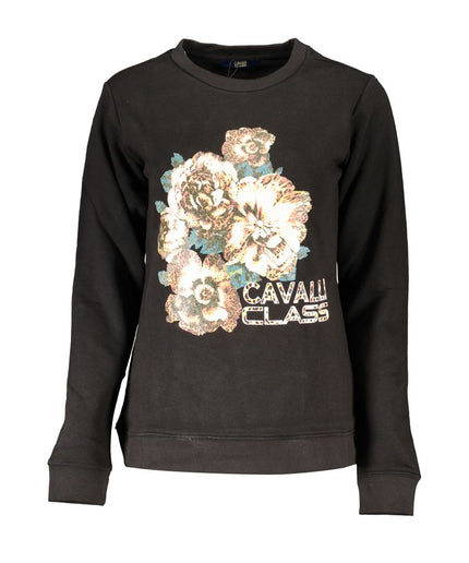 Cavalli Class Black Cotton Sweater