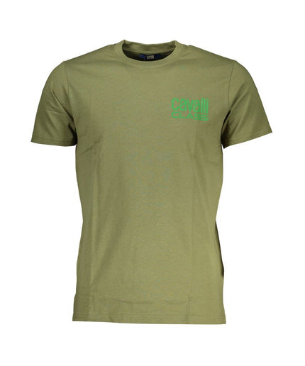 Cavalli Class Green Cotton T-Shirt