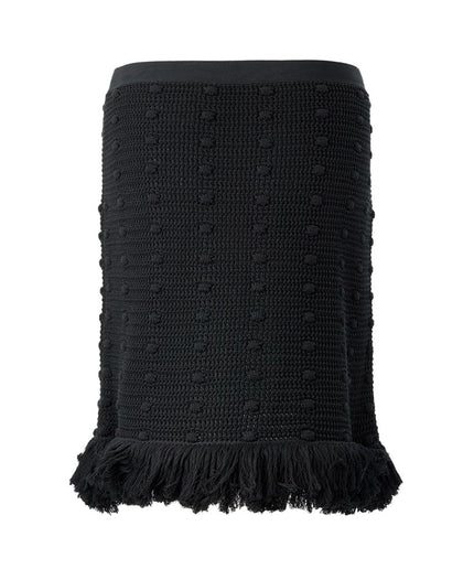 Bottega Veneta Elegant Black Cotton Skirt