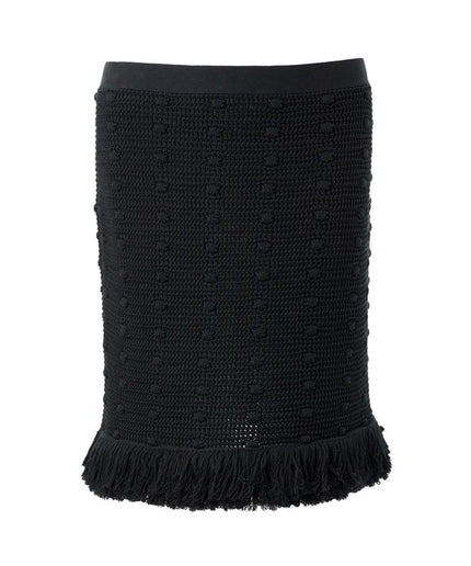 Bottega Veneta Elegant Black Cotton Skirt