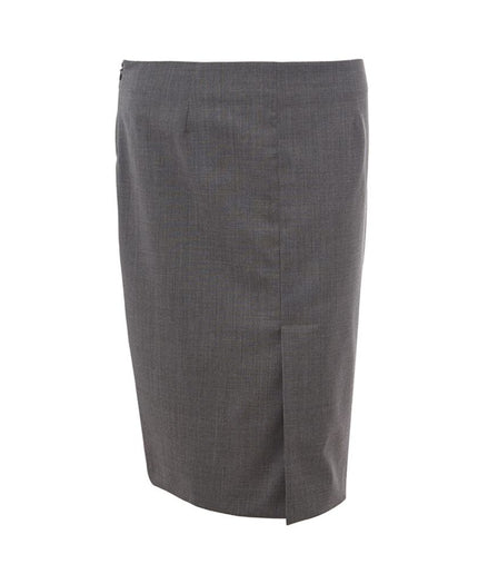 Lardini Chic Gray Wool Pencil Skirt