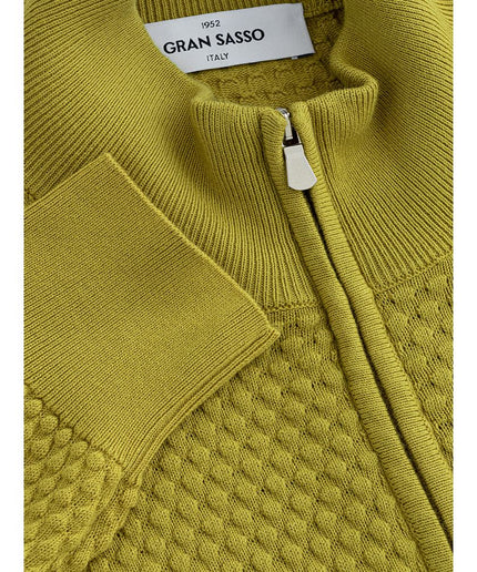 Gran Sasso Elegant Yellow Cotton Cardigan for Men