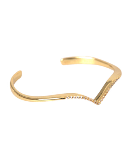 Nialaya Arched Wing Cuff Skyfall Gold CZ 925 Bracelet