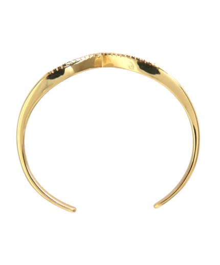 Nialaya Arched Wing Cuff Skyfall Gold CZ 925 Bracelet