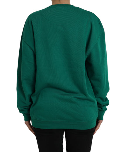 Philippe Model Green Cotton Logo Print Long Sleeves Pullover Sweater