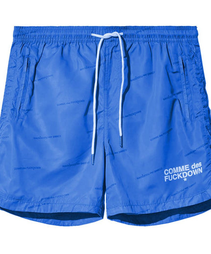 Comme Des Fuckdown Blue Polyester Men's Swimwear Short