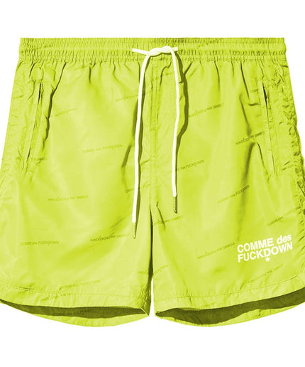 Comme Des Fuckdown Yellow Polyester Men's Swimwear Shorts