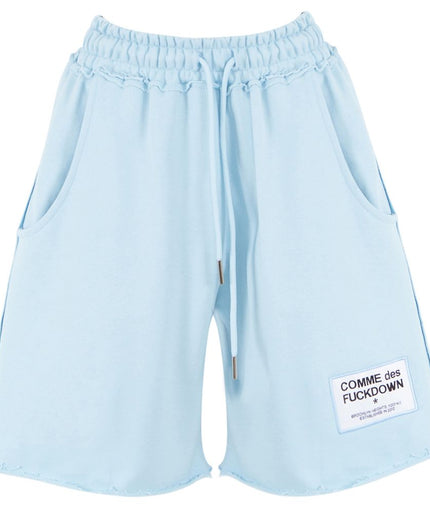 Comme Des Fuckdown Light Blue Cotton Short