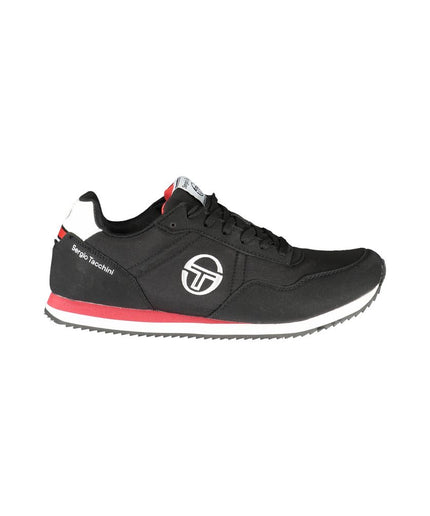 Sergio Tacchini Sleek Black Sneakers with Contrast Details