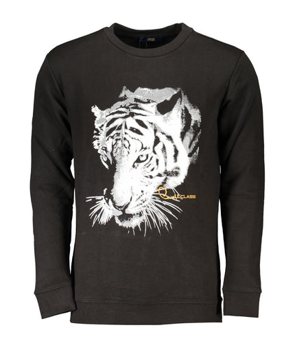 Cavalli Class Black Cotton Sweater