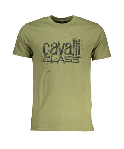 Cavalli Class Green Cotton T-Shirt