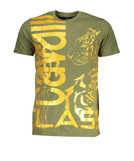 Cavalli Class Green Cotton T-Shirt