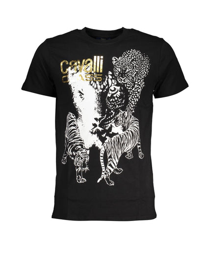 Cavalli Class Black Cotton T-Shirt