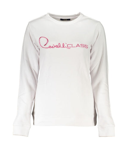 Cavalli Class White Cotton Sweater