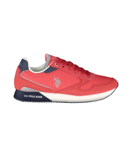 U.S. POLO ASSN. Sleek Pink Lace-Up Sneakers with Contrast Details