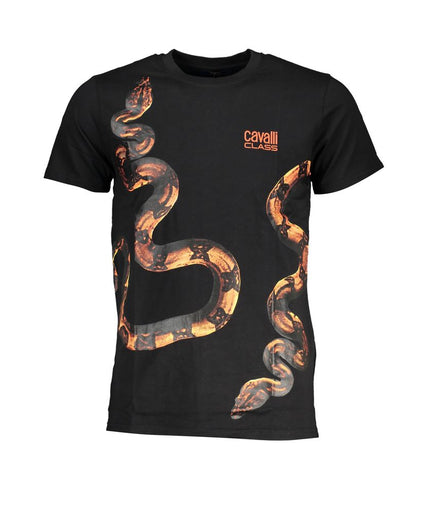 Cavalli Class Black Cotton T-Shirt