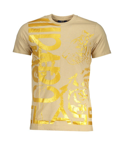 Cavalli Class Beige Cotton T-Shirt