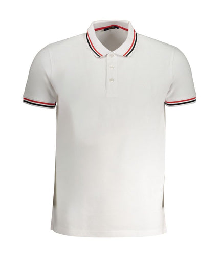 Cavalli Class White Cotton Polo Shirt